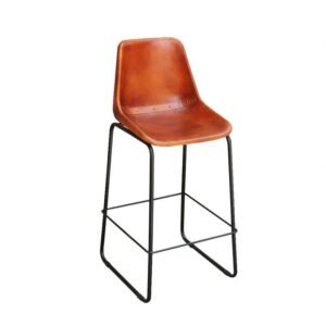 Indian Leather Iron Bar Stool