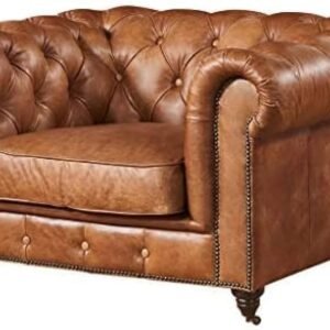 India Leather Buttoned Chesterfield