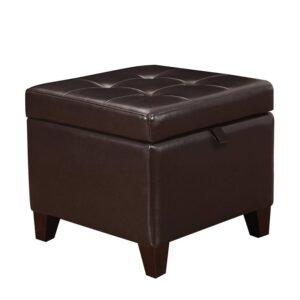 Indian Leather Storage Ottoman