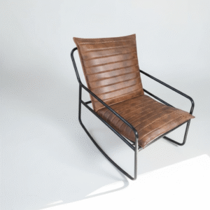 Indian Leather Iron Gallery Chair