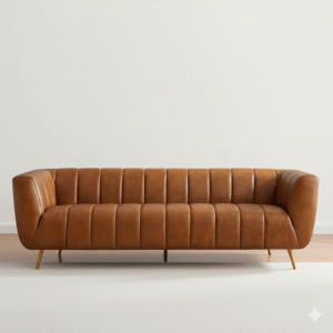 Indian Leather Comfort 3-Seater Sofa