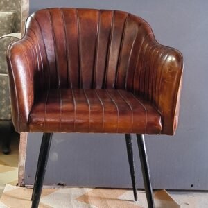 Indian Leather Iron Dinning Chair
