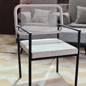 Indian Rope Woven Iron Chair