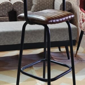 Indian Leather Iron Bar Stool