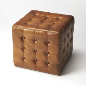 India Leather Pouffe