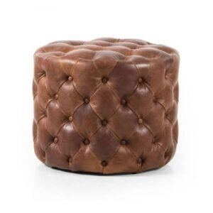 Indian Leather Pouffe