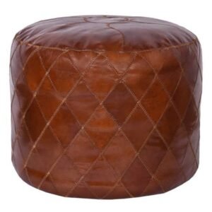 Indian Leather Pouffe