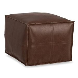 India Leather square Pouffe