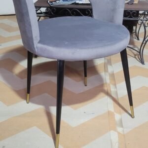 Indian Grey Velvet Dinning Chair