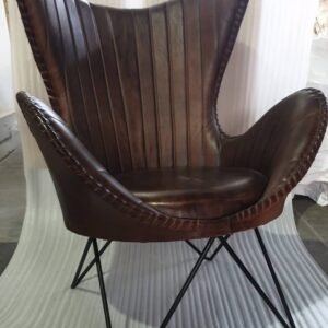 India Leather Iron Lounges Chair