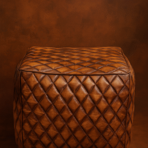 Indian Leather Pouffe