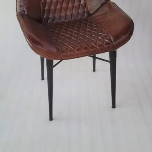 Indian Leather Iron Chair