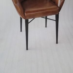 Indian Leather Round Chair